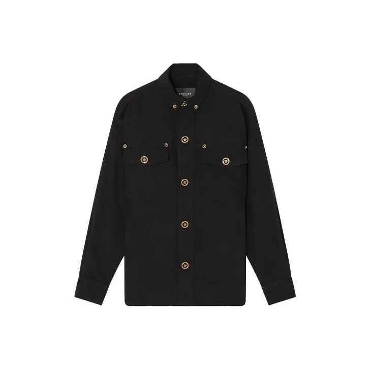 VERSACE Medusa Head Motif Long Sleeved Button Up Jacket-0