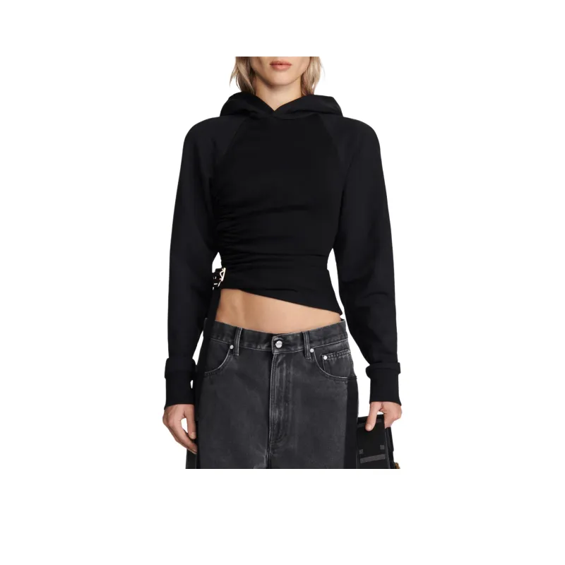 DION LEE SS24 SAFETY SLIDER HOODIE Sweatshirt Unisex Black-0
