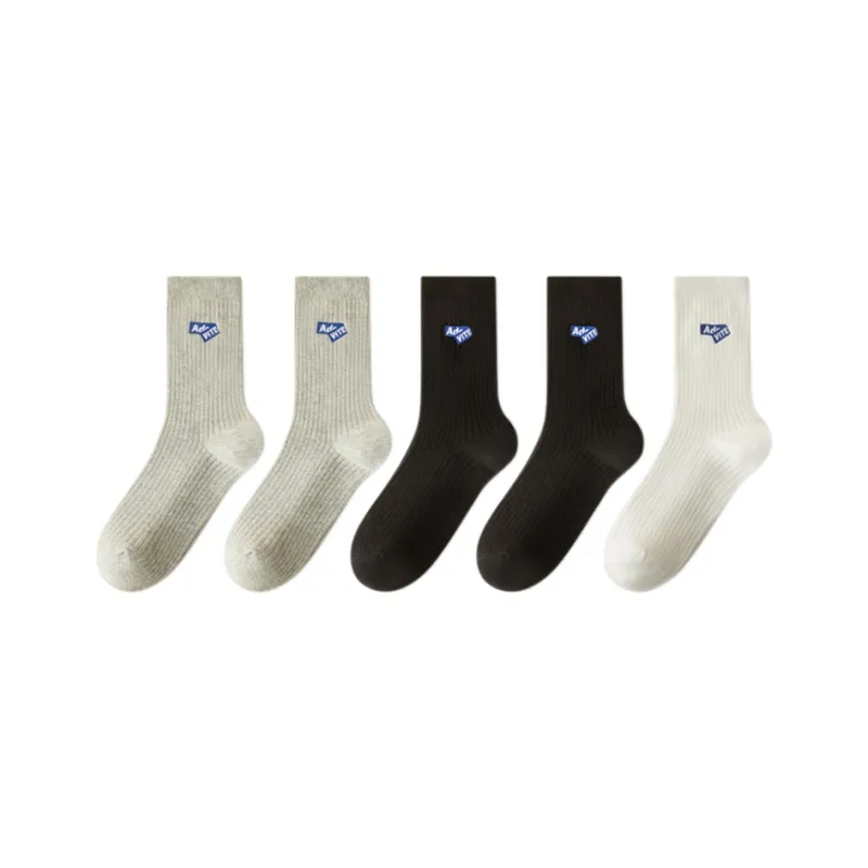 FAIRWHALE Mid Calf Socks Unisex 5 Pack-16