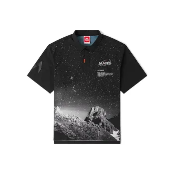 Kappa Polo Collar Fitted Straight Short-Sleeved Polo Shirt Men's Black