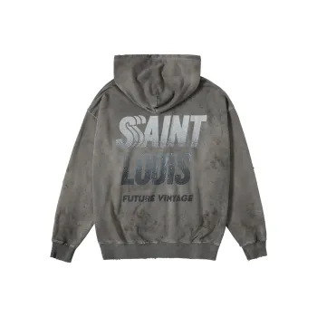 SSSAINT LOUIS Long Sleeved Hoodie Unisex Washed Gray