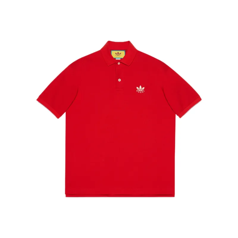 GUCCI X Adidas Cotton Piquet Polo-0