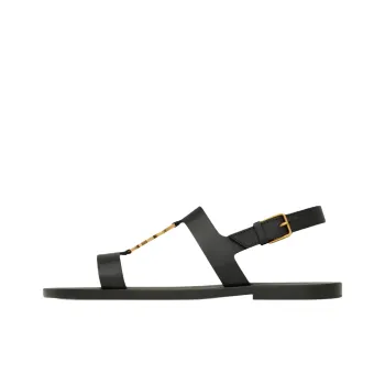 SAINT LAURENT CASSANDRE One Strap Sandals Men's Black