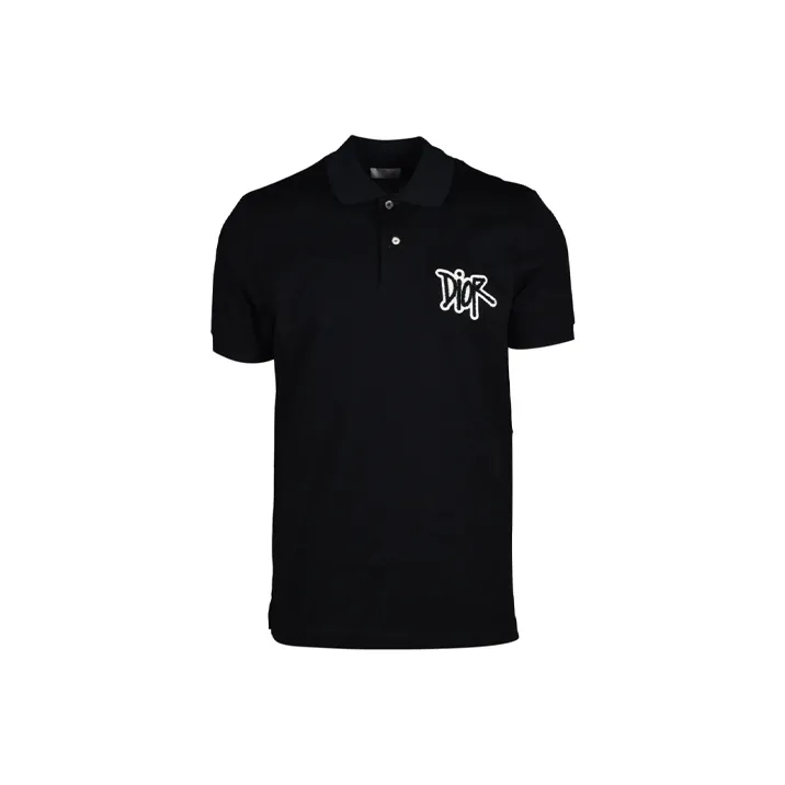 Stussy X DIOR Quarterly New Products Polo Shirts Men Black-0