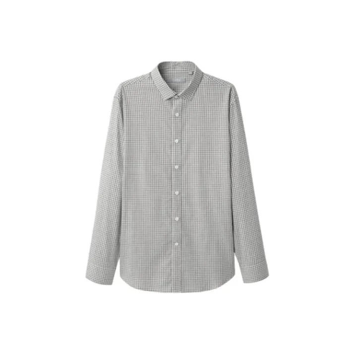 GOLDLION Shirt Men's Gray Plaid-0