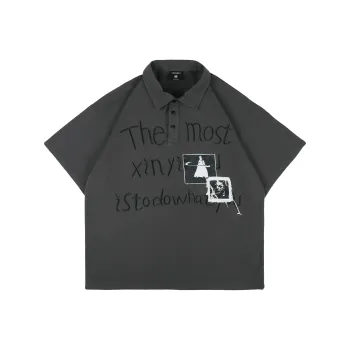 XINYINSU Polo Shirt Unisex Couple's Gray