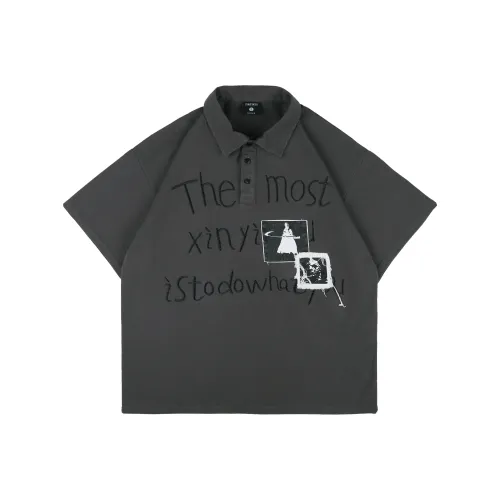 XINYINSU Polo Shirt Unisex Couple's Gray
