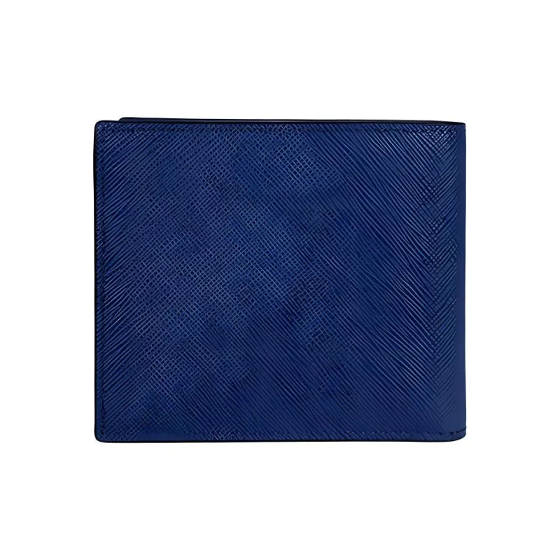 PRADA Cow Leather Card Holder, Wallet Trumpets Men's Blue-1