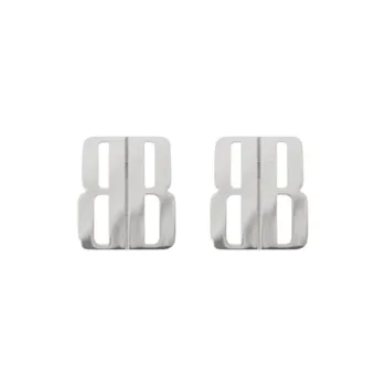 Balenciaga Brass Earrings Women's Silver