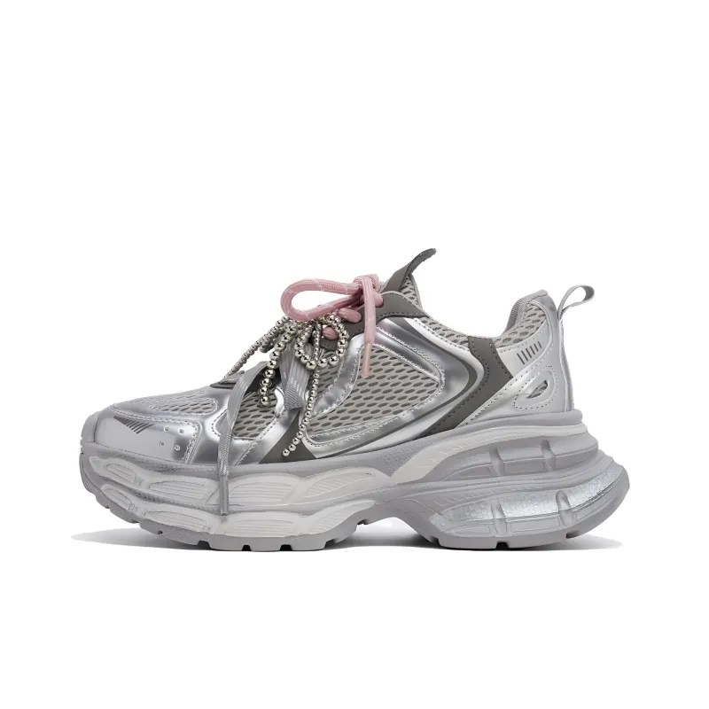 BARDILEV Slip Resistant, Breathable, Height Increasing Low Top Chunky Sneakers Women's-0