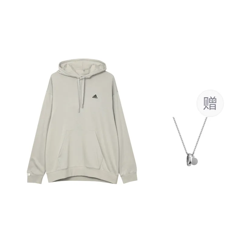 Adidas Logo Sweat Hoodie Sweatshirt Unisex Metal Gray-0