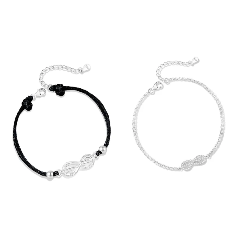 Love Link S925 Silver Bracelets Unisex-0