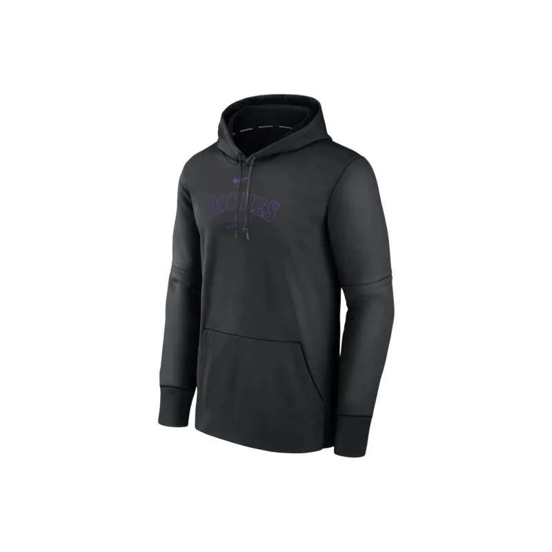 Nike Colorado Rockies Authentic Collection Practice Men's Nike Therma Mlb Pullover Hoodie-0