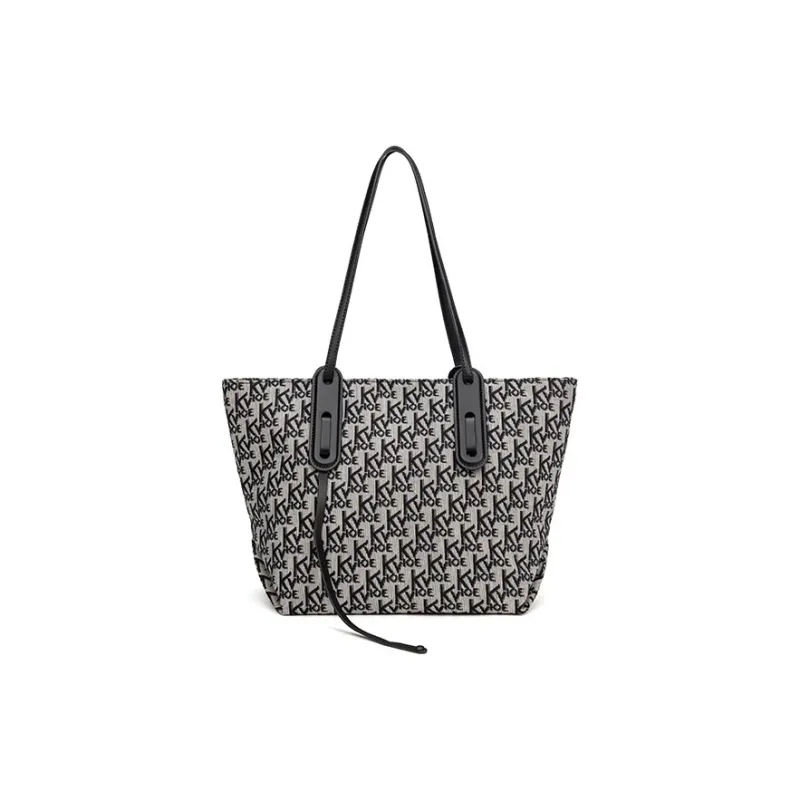 CLEVER& KETCH Canvas Tote Bag, Shopping Bag, Canvas Bag, Shoulder Bag Regular Women's Black-4