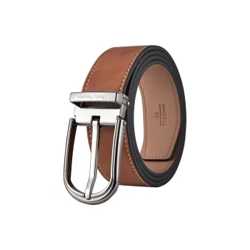 Hush Puppies Cow Leather Belts Men's Width 3.4cm