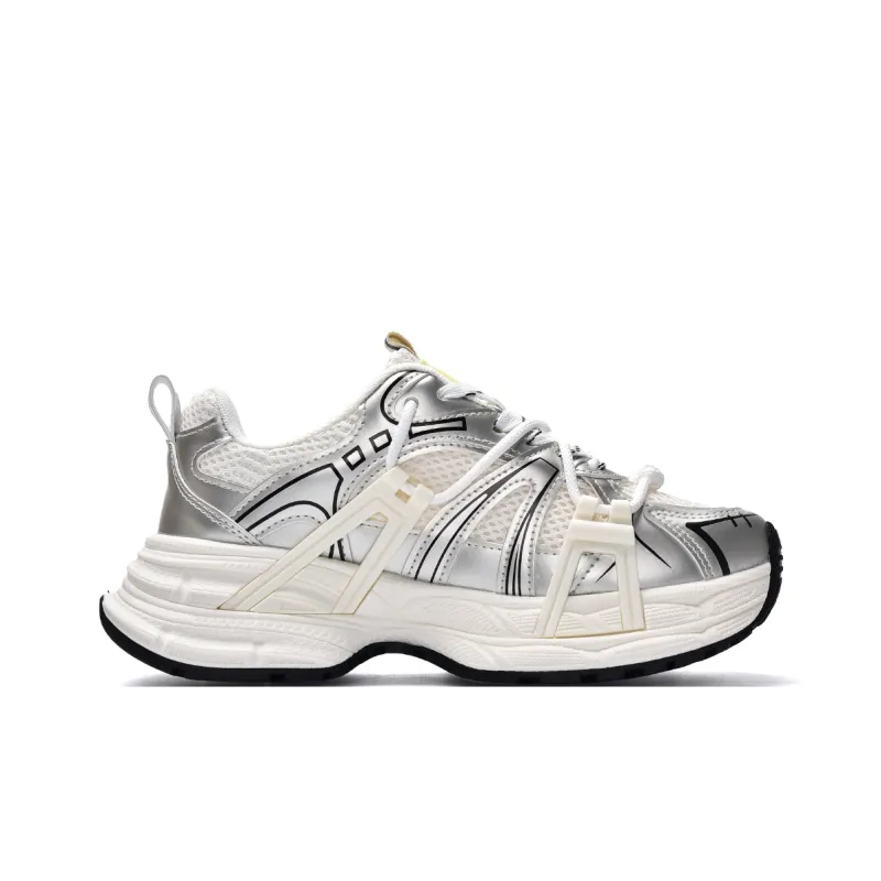 MISTERY Breathable, Slip Resistant, And Abrasion Resistant Low Top Chunky Sneakers Women's-6