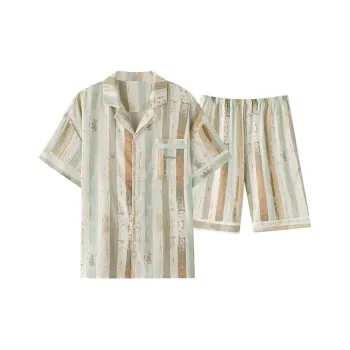 XIAFENYAN Pajama Set Men's Bamboo Green