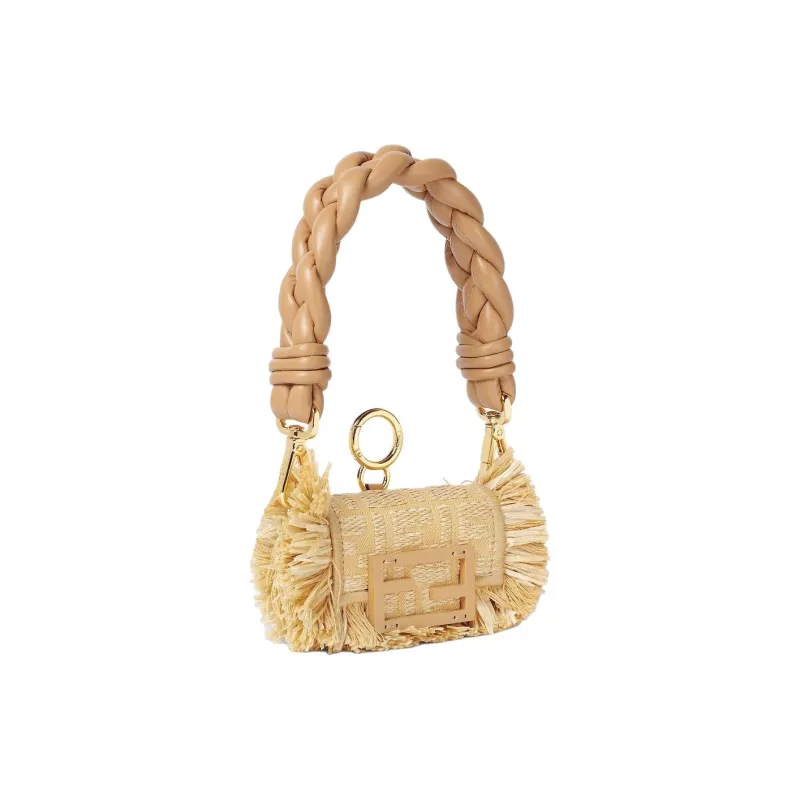 FENDI Baguette Cotton Handbag Extra Mini Women's Beige-1