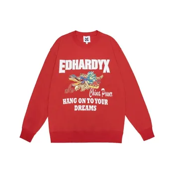 ED HARDY X Sweatshirts Unisex Red