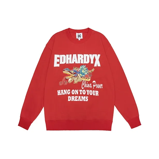 ED HARDY X Sweatshirts Unisex Red-0