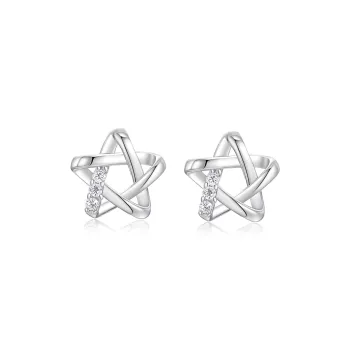 KADER 925 Sterling Silver Stud Earrings Women's Silver