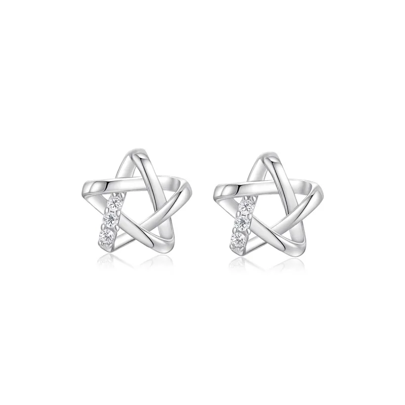 KADER 925 Sterling Silver Stud Earrings Women's Silver-0