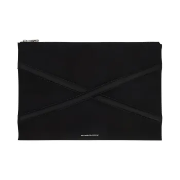 Alexander McQueen Cow Leather Clutch Unisex Black