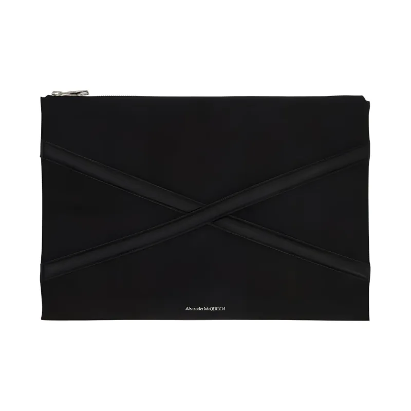 Alexander McQueen Cow Leather Clutch Unisex Black-0