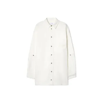Off 90s Cut Out Curved Hem Shirt