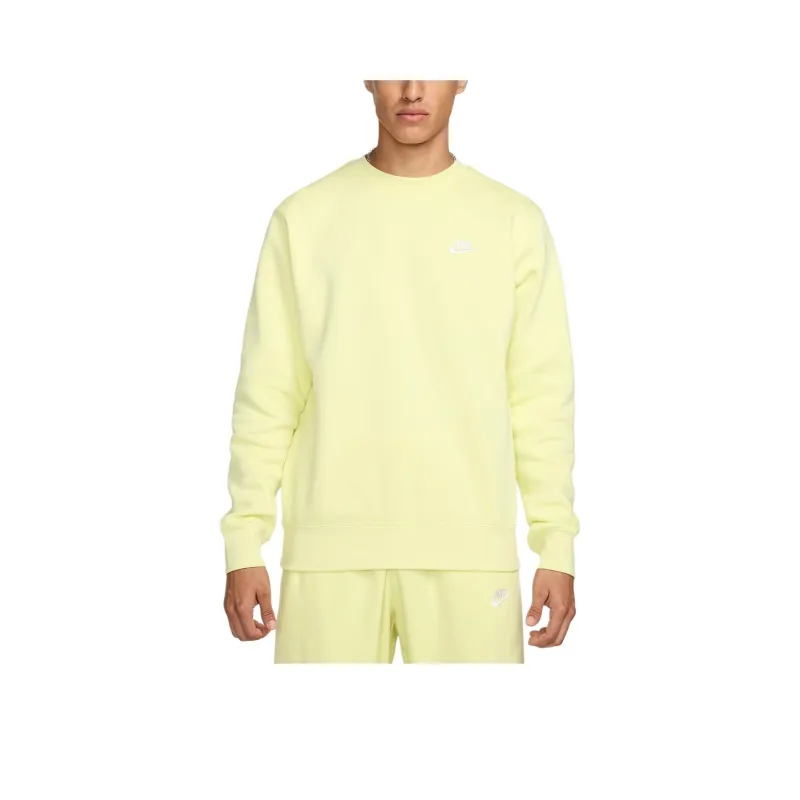 Nike Sportswear Club Fleece Sweatshirt Men's Yellow Green-0