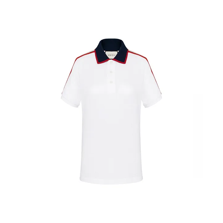GUCCI Cotton Polo With GUCCI Stripe-0