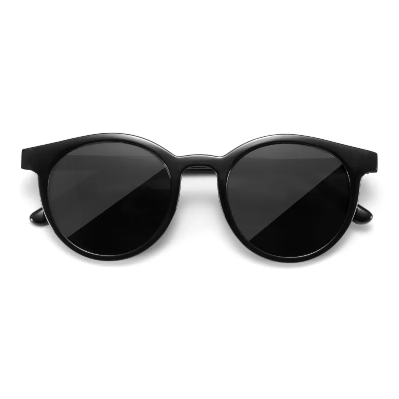 Wood Premium TR/Memory Plastic Round Sunglasses Women's-1