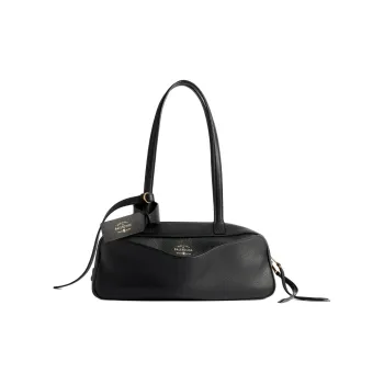 Balenciaga Calfskin Bowling Bag, Handbag, Shoulder Bag Small Size Women's Black