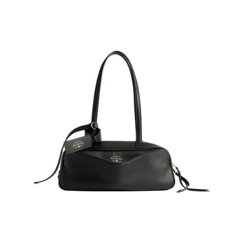 Balenciaga Calfskin Bowling Bag, Handbag, Shoulder Bag Small Size Women's Black