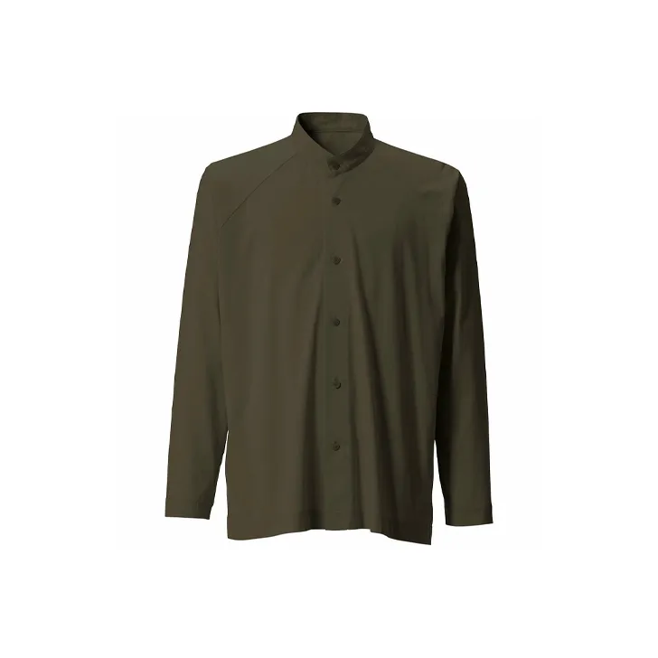 Homme Plissé Issey Miyake Shirts Men Army Green-0