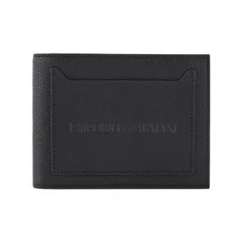 EMPORIO ARMANI Cow Leather Wallet Men's Black