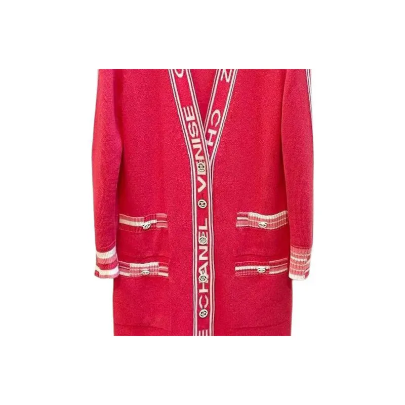 CHANEL 19P Cashmere Sweater Women's Rose Red-2