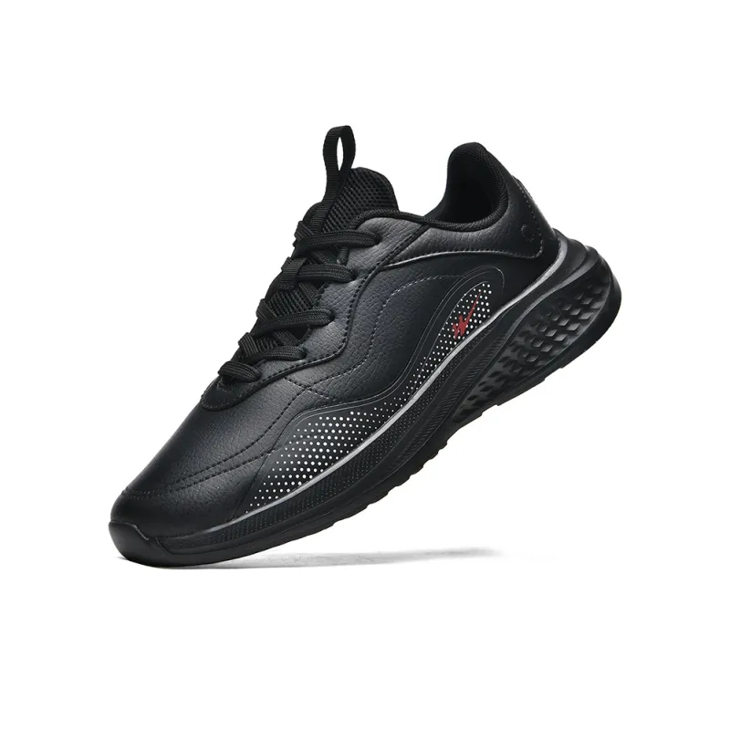 Binary Cushioning Rebound Support Lightweight Slip Resistant Low Top Running Shoes Men's Black-2