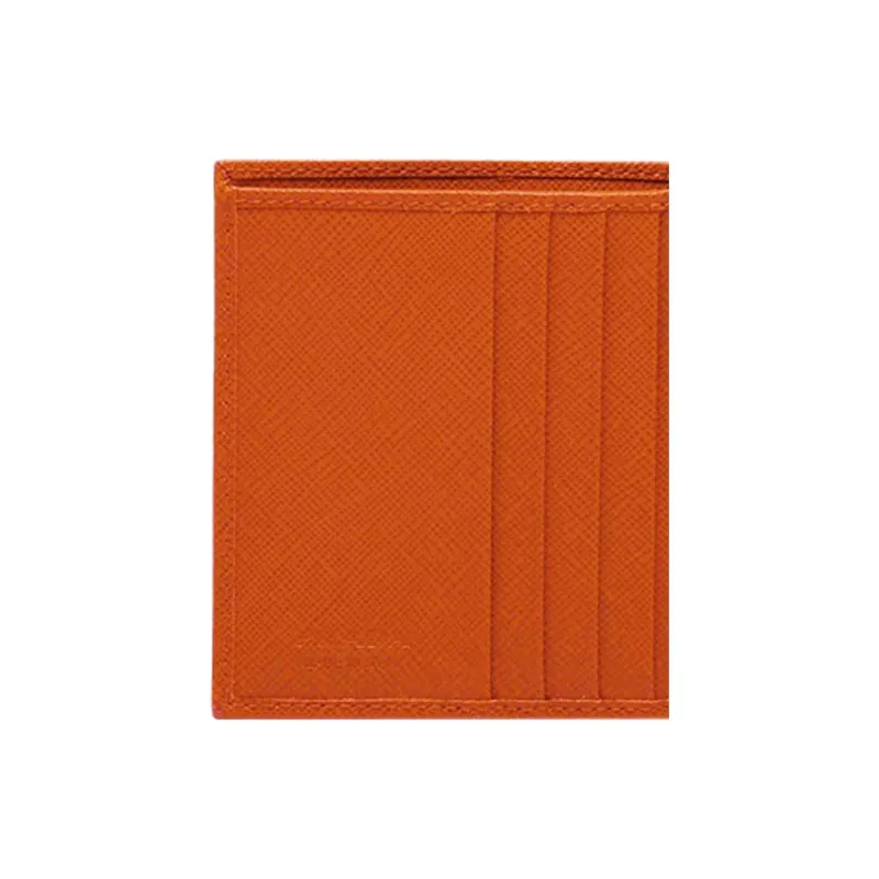 PRADA Saffiano Leather Wallet Unisex Papaya-4
