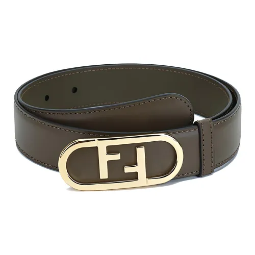 FENDI Leather Belts Women's Dark Green