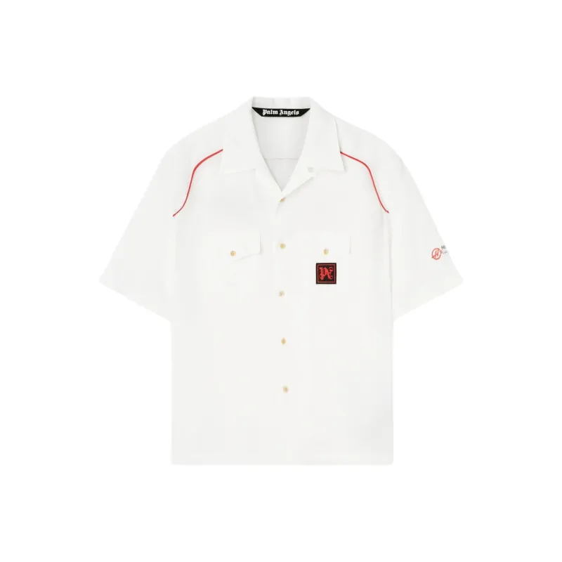 PALM ANGELS X Haas F1 Team Linen Bowling Shirt-0