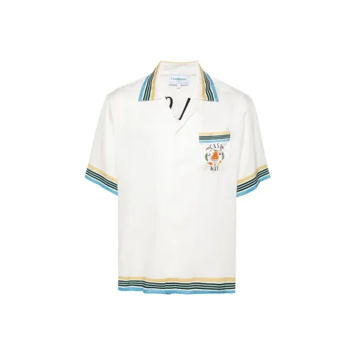 CASABLANCA Cuban Collar Short Sleeve Shirt