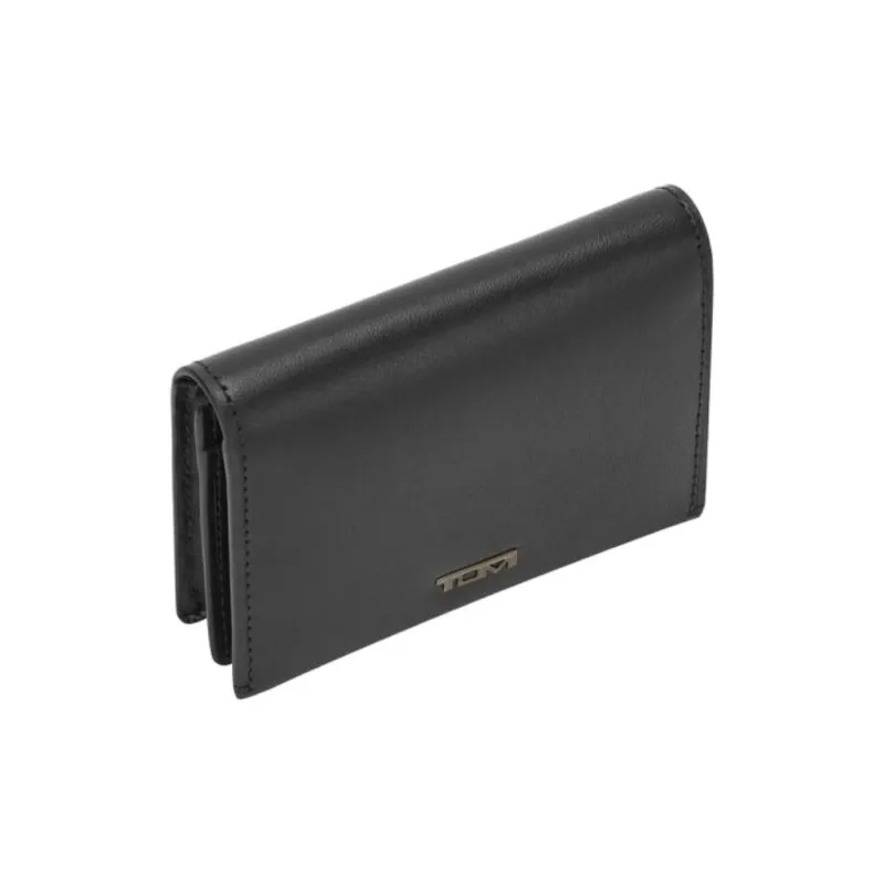TUMI Leather Coin Purses Wallets Unisex Black-1