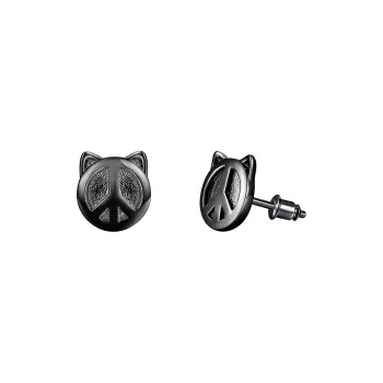 PEACE & CAT S925 Silver Stud Earrings Unisex