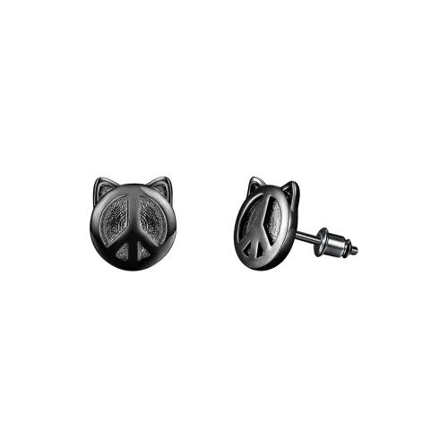 PEACE & CAT S925 Silver Stud Earrings Unisex