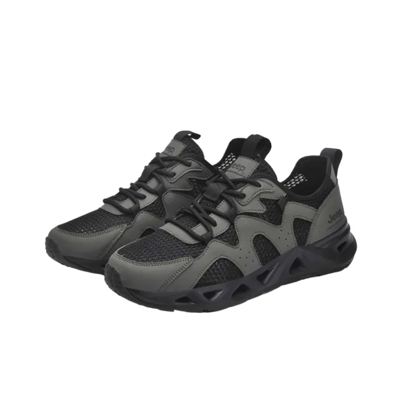 Jeep Slip Resistant Breathable Abrasion Resistant Cushioning Balance Lightweight River Trekking Shoes Unisex Black-1