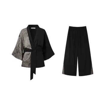 CICADAHOME Pajama Set Women's Mystic Gray Butterfly