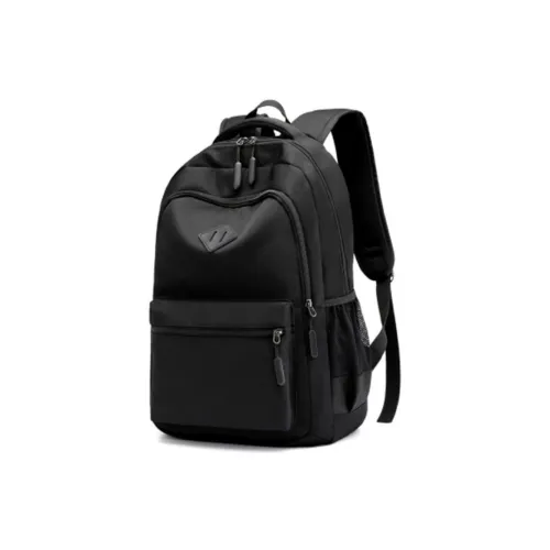 H YXIANG Oxford Backpack Regular Unisex Black/Dark Blue/Burgundy