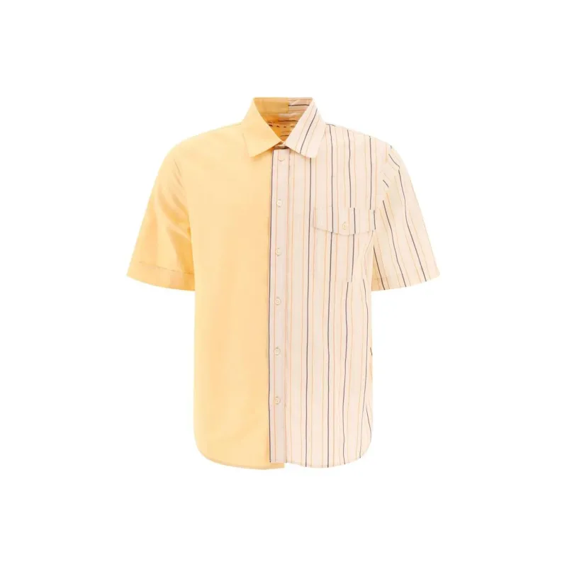 MARNI Half Poplin Striped Shirt-0