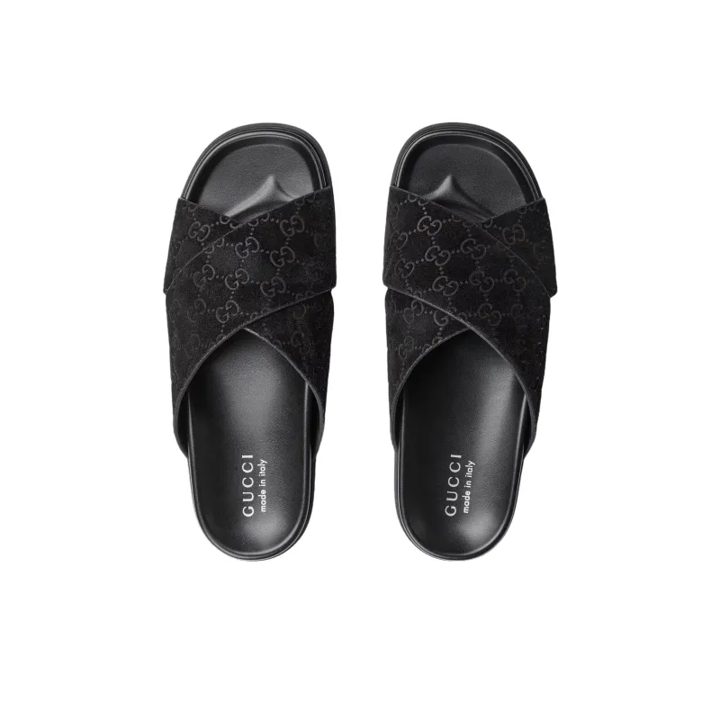 GUCCI Quiet Slide Slippers Men's Black-3